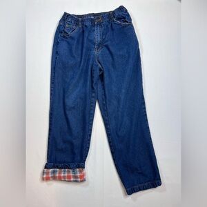 Vintage Ice House plaid flannel lined men’s jeans pants size 36 elastic waist